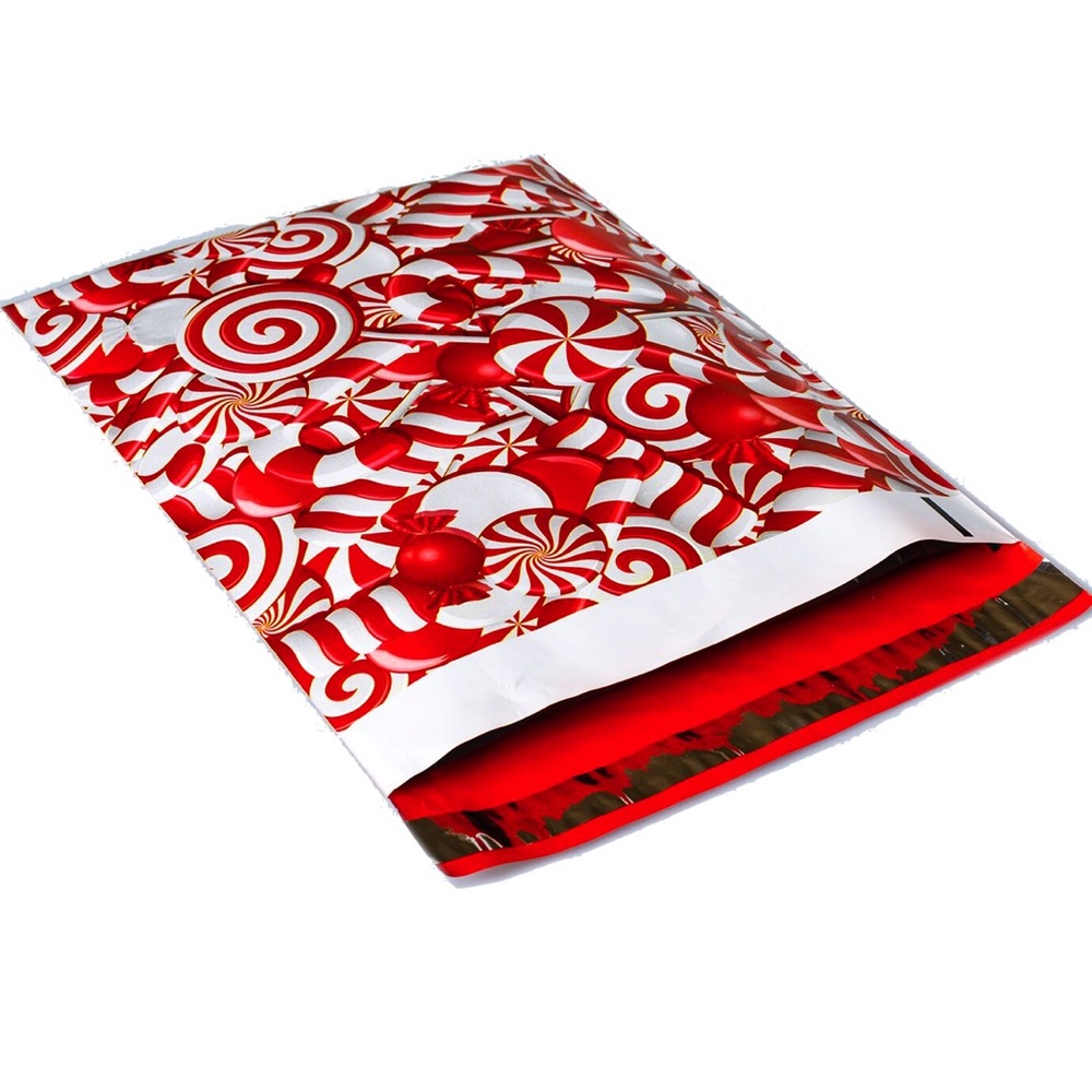 50 10X13 Poly Mailers, Candy Cane  Envelopes PRICE IS FIRM - Picture 6 of 6